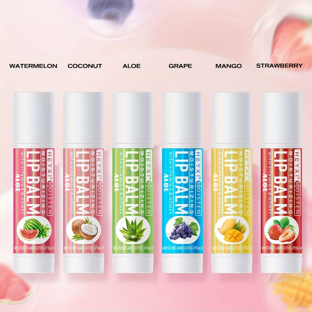 6-Pack Fruit Flavor Lip Balm Set