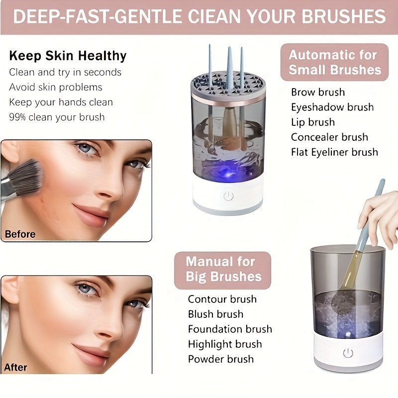 Deep-Clean, USB-Powered Makeup Brush Cleaner