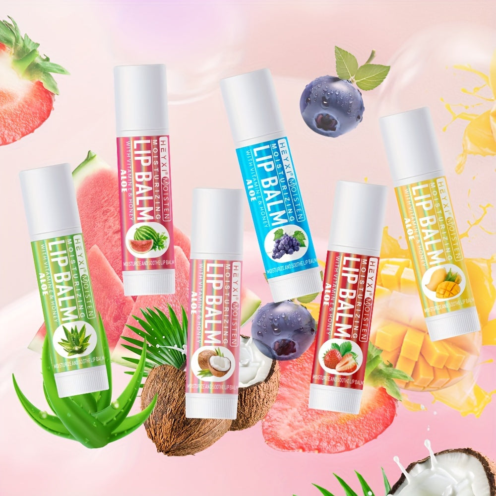 6-Pack Fruit Flavor Lip Balm Set