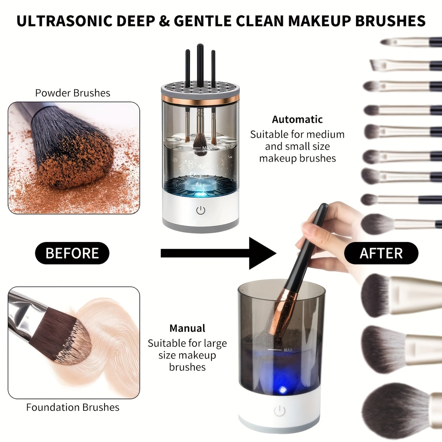 Deep-Clean, USB-Powered Makeup Brush Cleaner