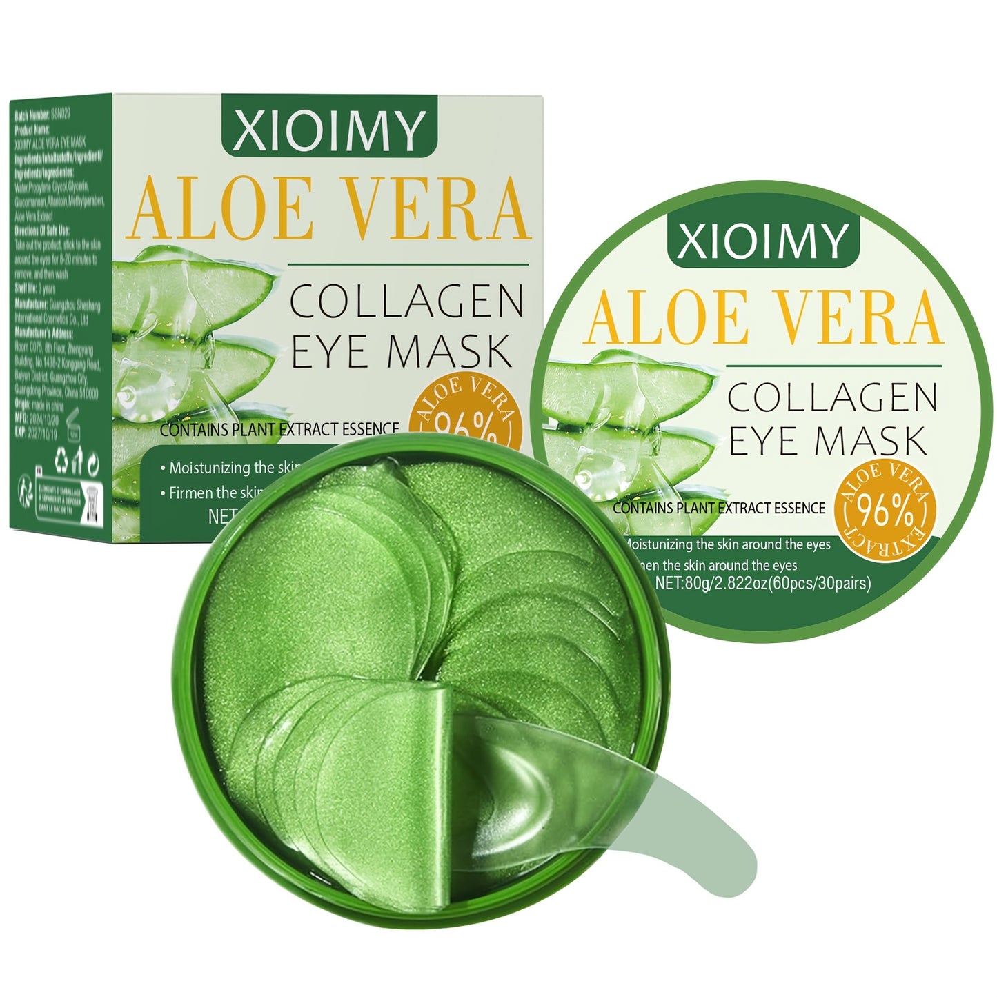60pcs Aloe Vera And Collagen Eye Mask